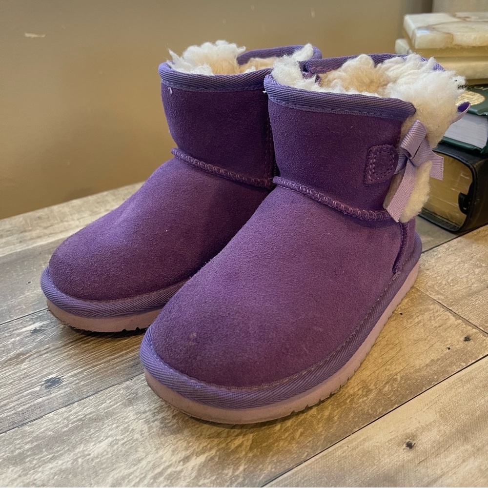 Koolaburra Purple Suede Boots with Bow